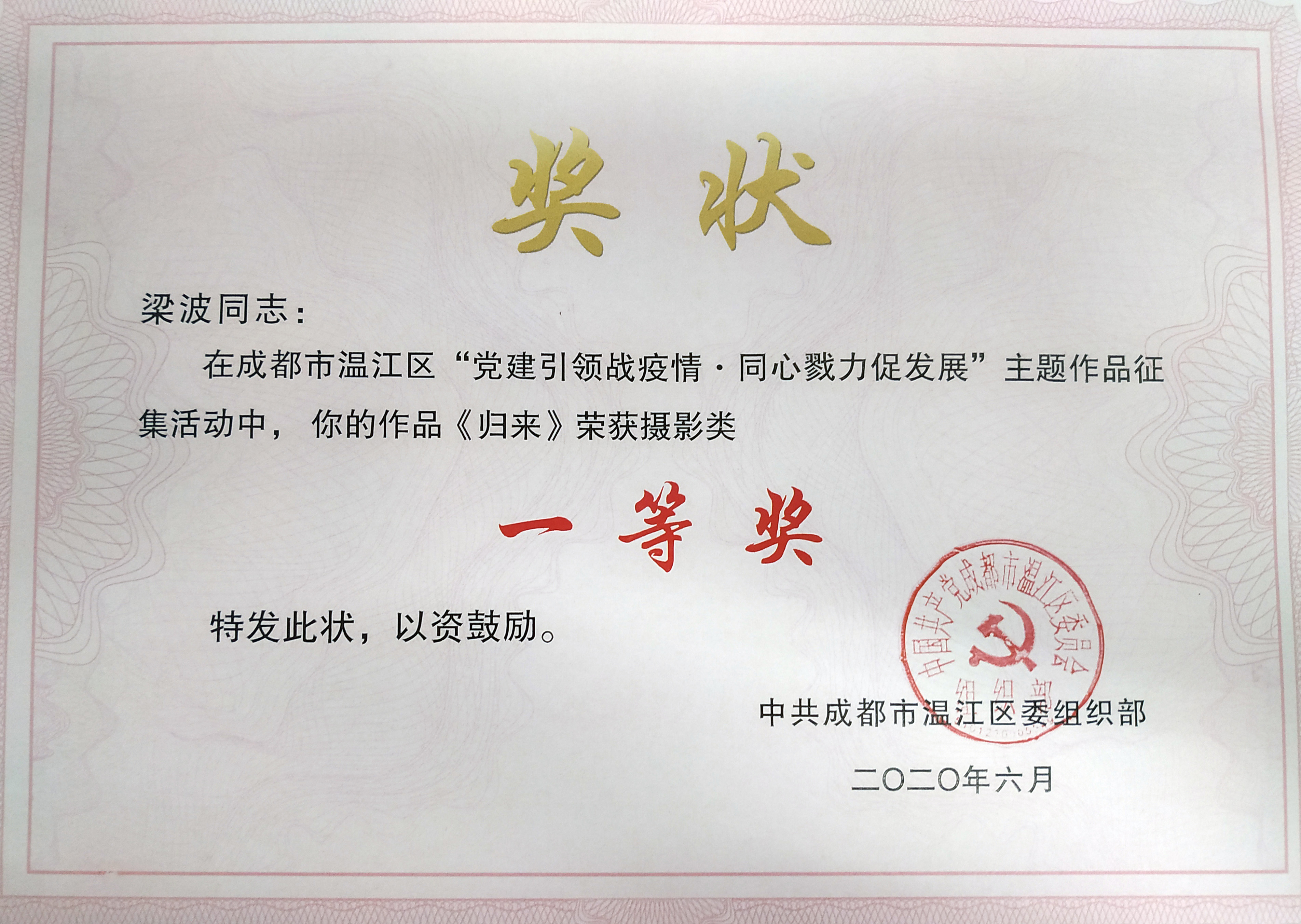 20年“党建引领战疫情，同心戮力促发展主题作品征集活动”一等奖“.jpg
